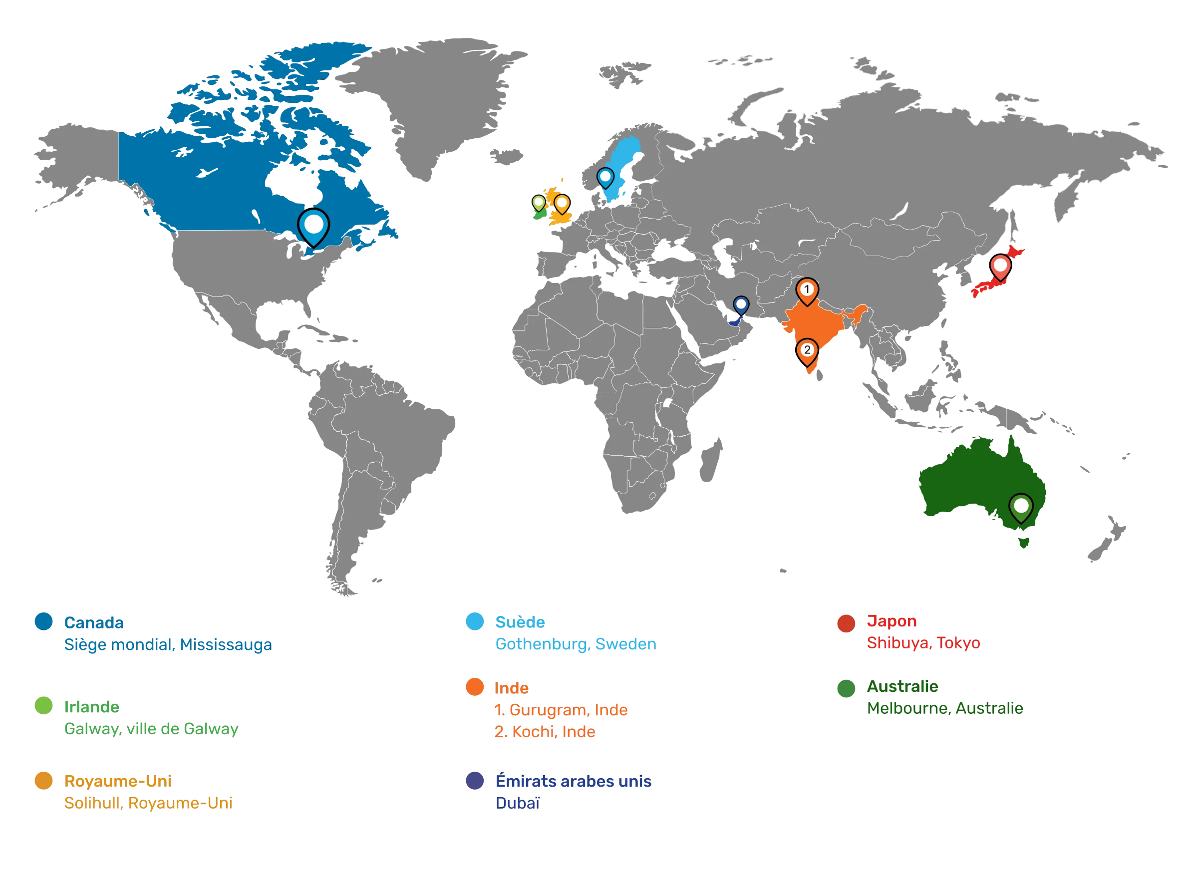 Map of SOTI Office Locations Around The World